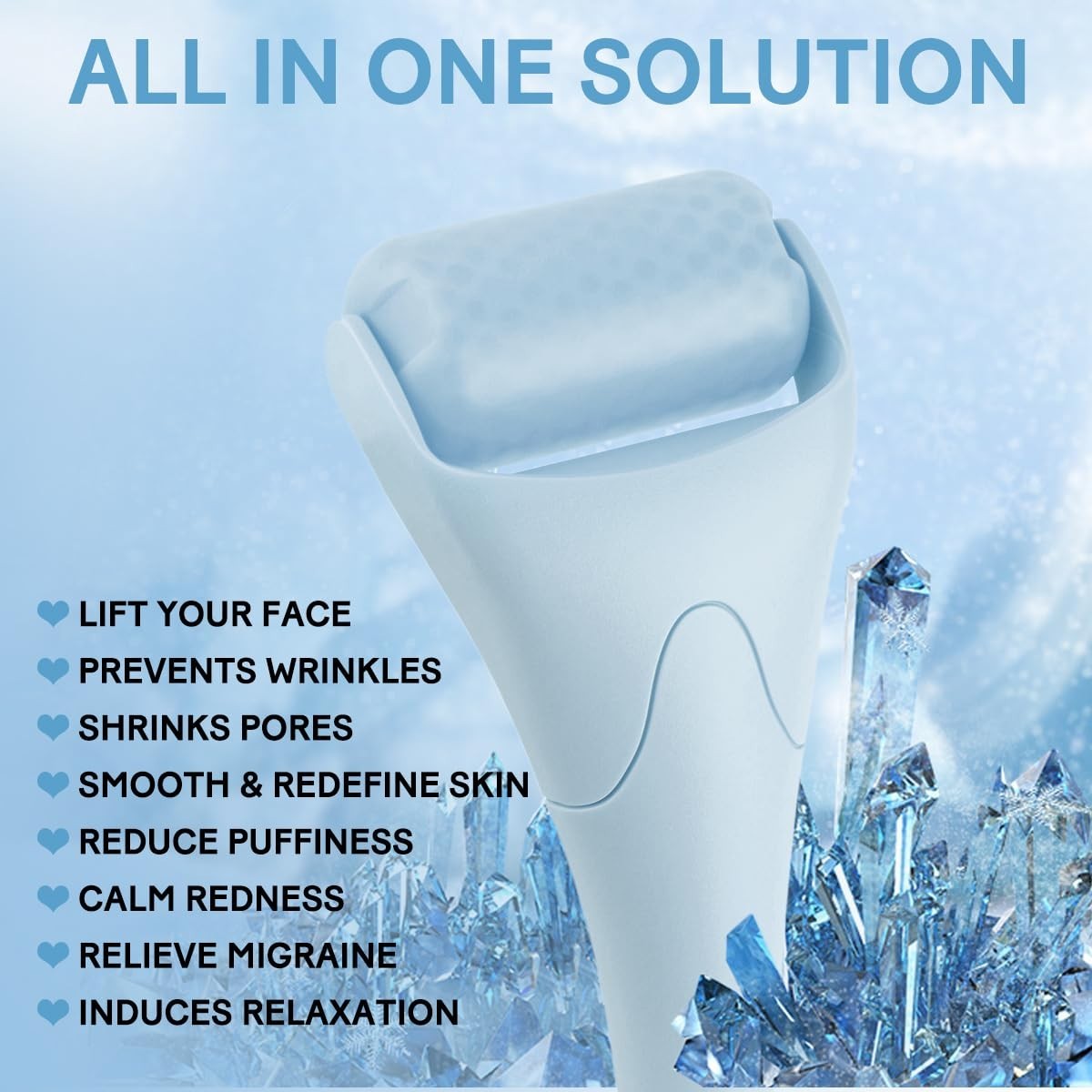 Fronnor Ice Roller for Face,Eyes,Facial Massager Tool,Soothing Skin Care Tool,Co