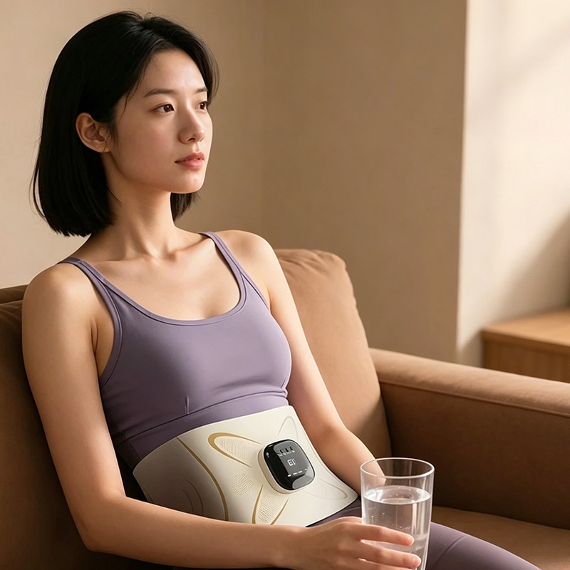 Ems Pulse Waist Massager Heated Abdomen Fat Burning Sweat Belt Slimming Massager