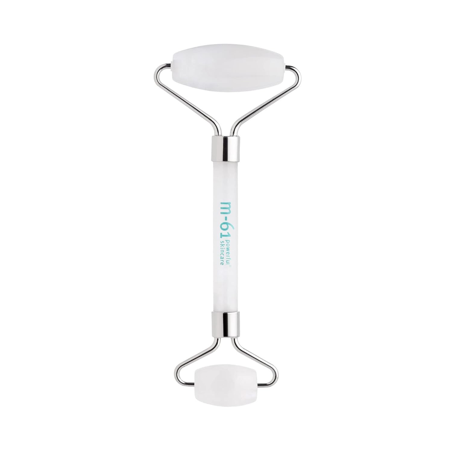 m-61 100% Natural Clear Quartz Face Roller De-Puffing & Revitalizing NWOB