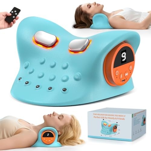 4-in-1 Neck & Shoulder Massager with Heating, Vibration & Remote Control – Ergon