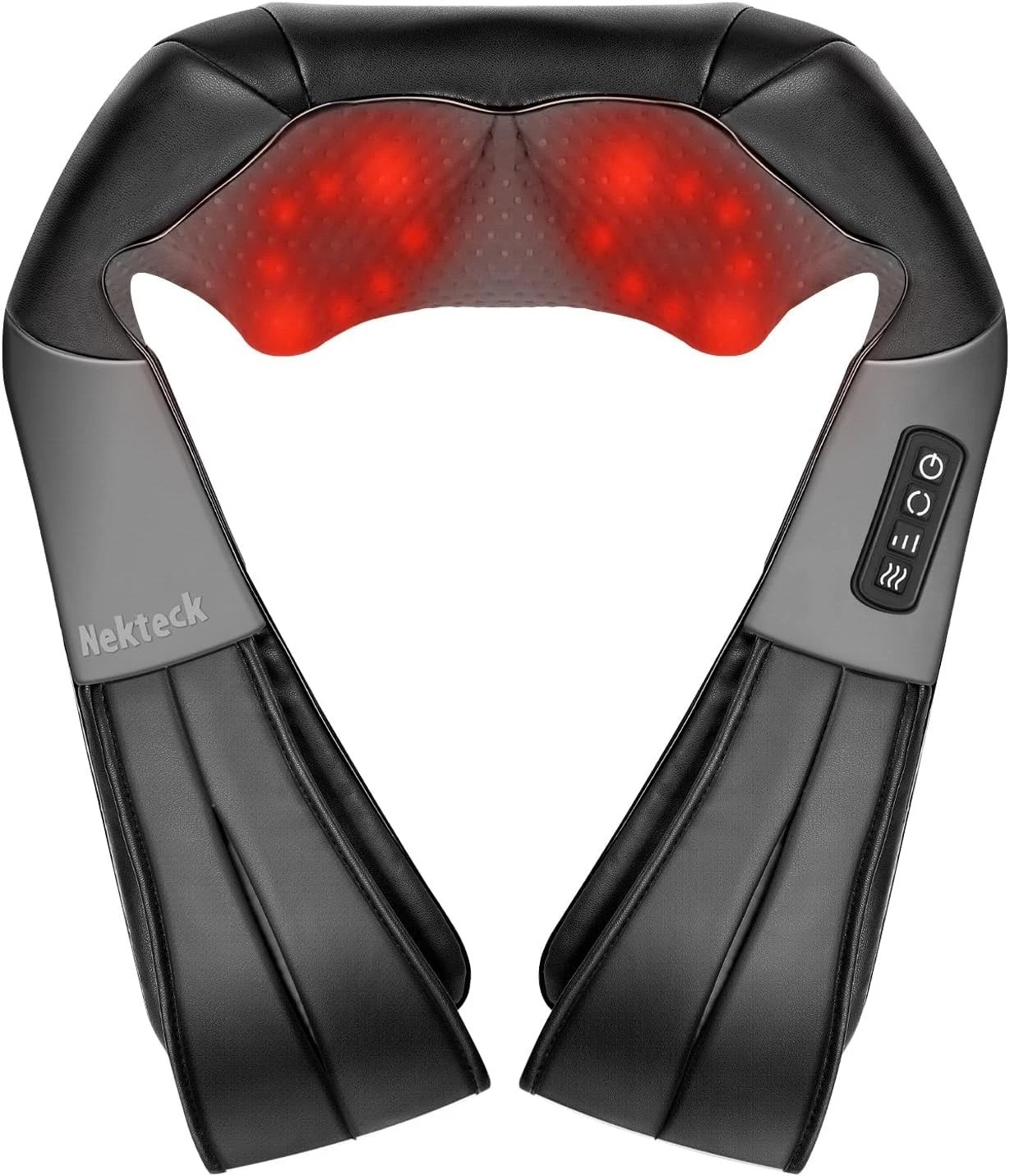 Shiatsu Back Neck and Shoulder Massager with Heat Deep Tissue 3D Kneading Pillow