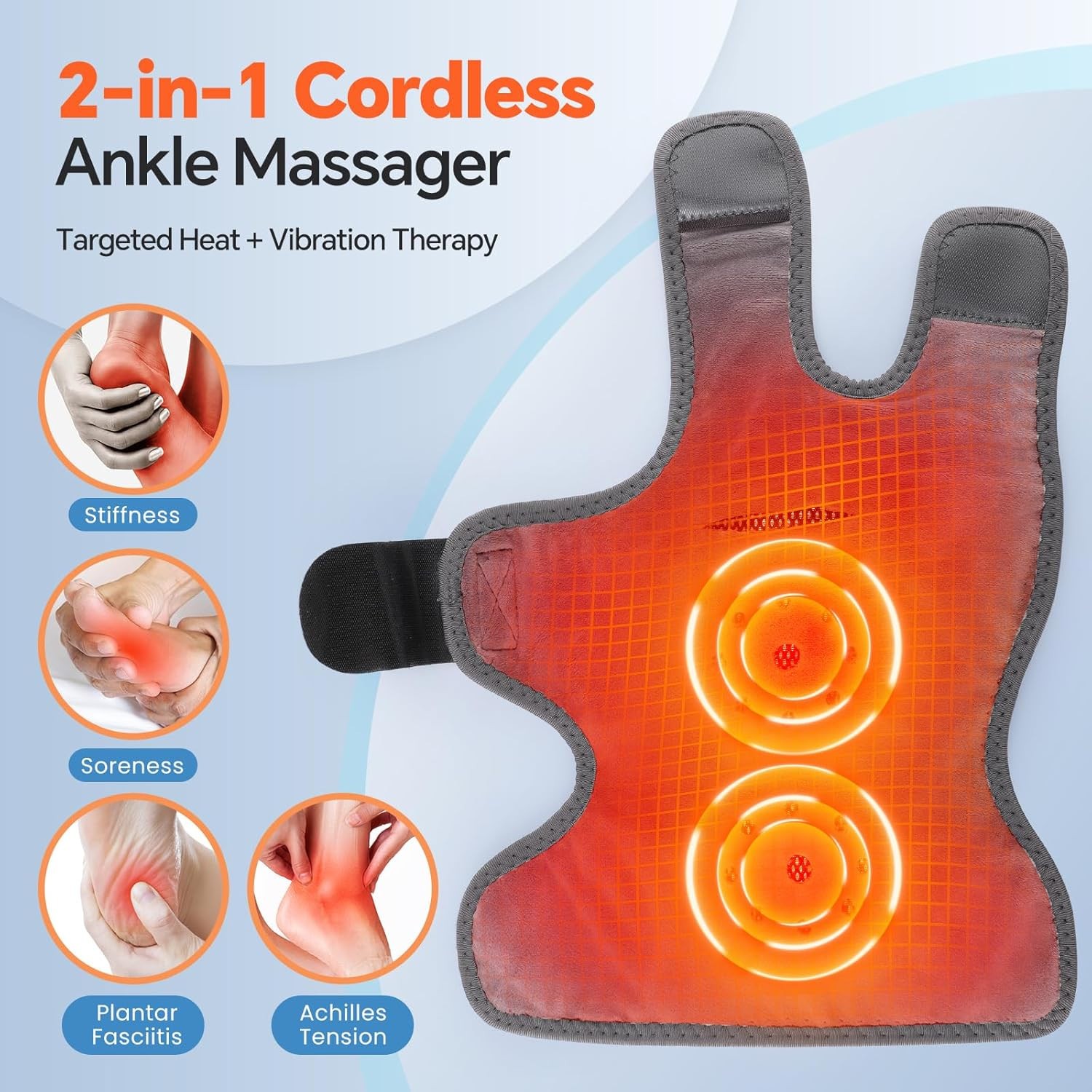2PCS Cordless Foot Massager for Neuropathy, Foot and Ankle Massager Pain Relief