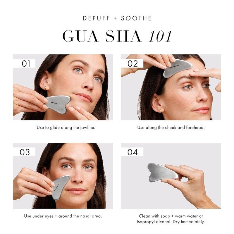 Stainless Steel Gua Sha Tool Facial Massage Lift Depuff Relaxation Skin Care New