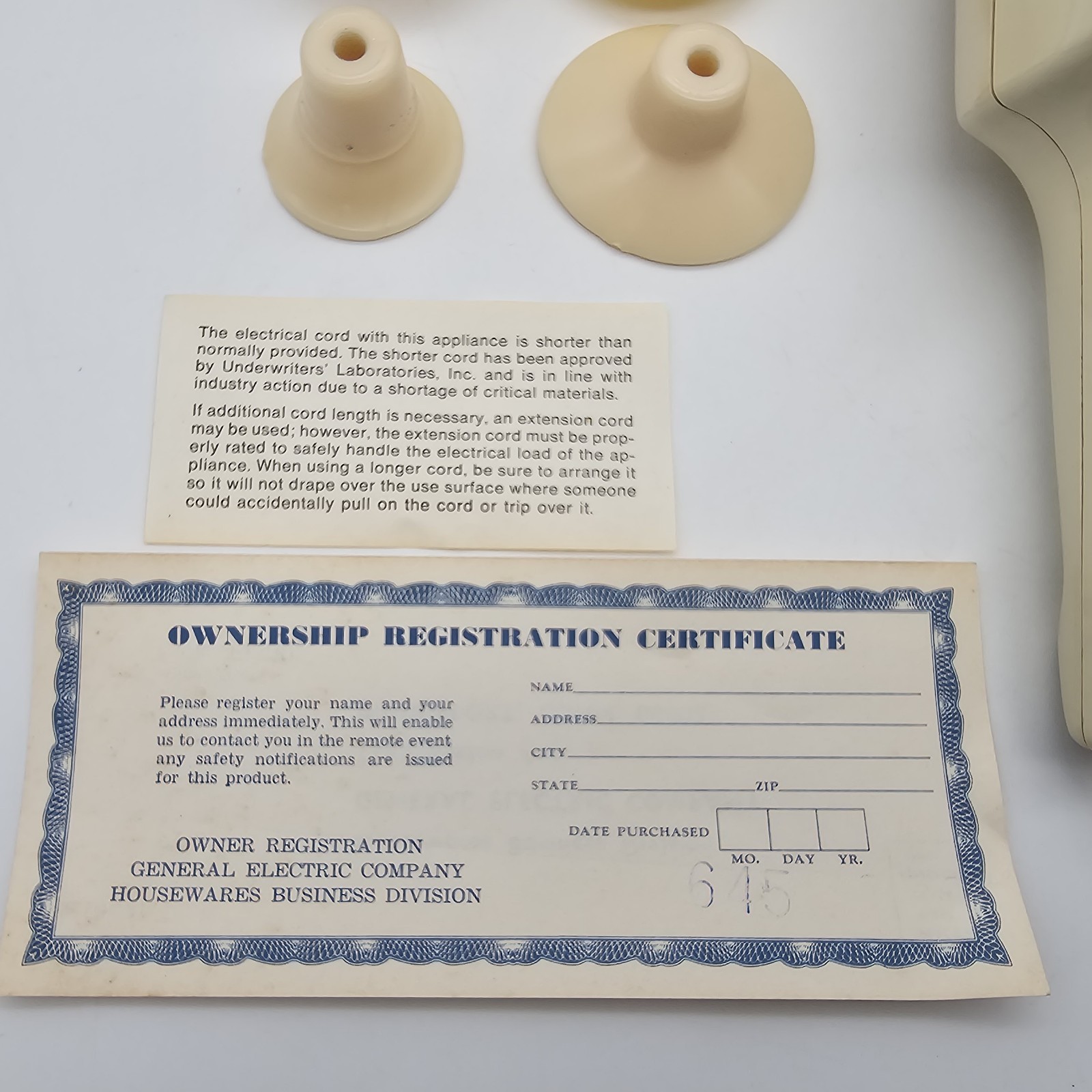VTG GE MR-1 Personal Massager with 4 Attachments Manual Original Box USA WORKS