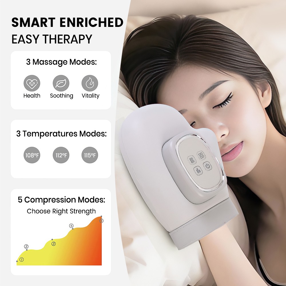 Cordless Hand Massager for Arthritis and Carpal Tunnel with Heat Finger Massage