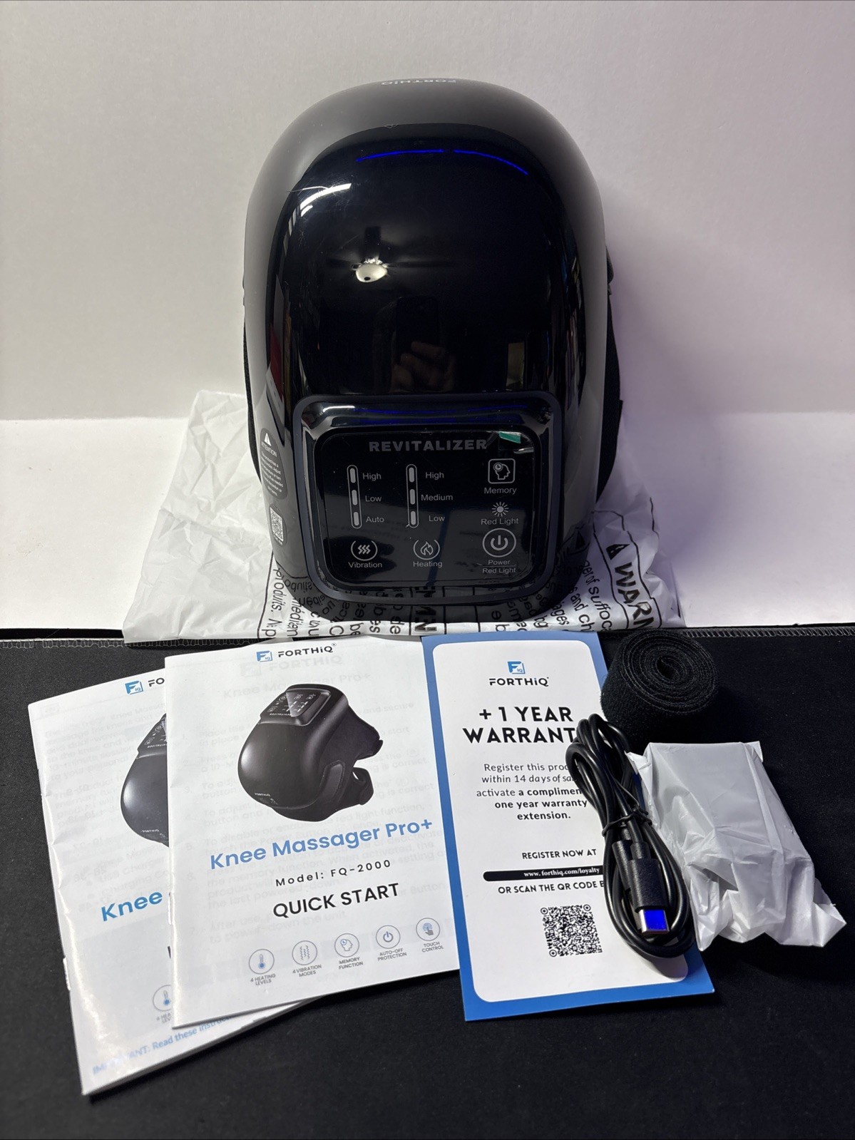FORTHiQ Knee Massager Pro+ with Heat, Red Light and Vibration