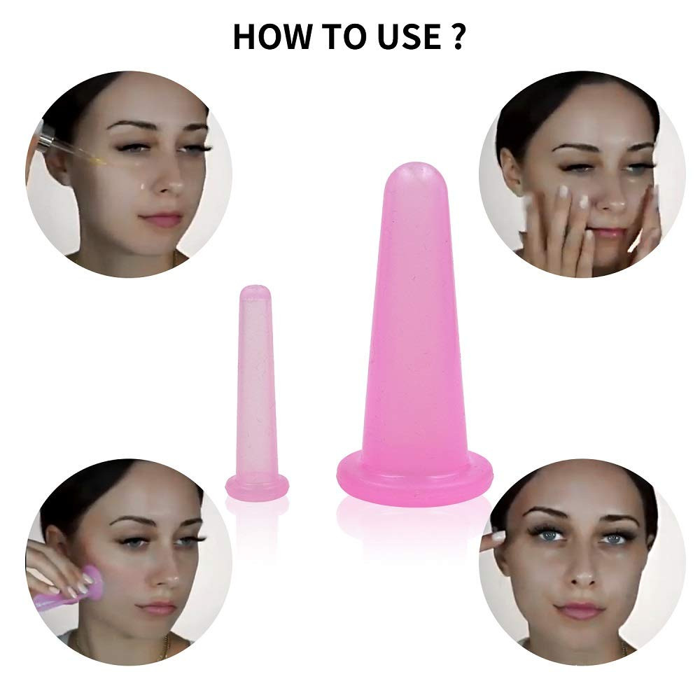 4 Pcs Silicone Facial Cupping Set Massage Cups for Face Body Neck AntiAging Tool