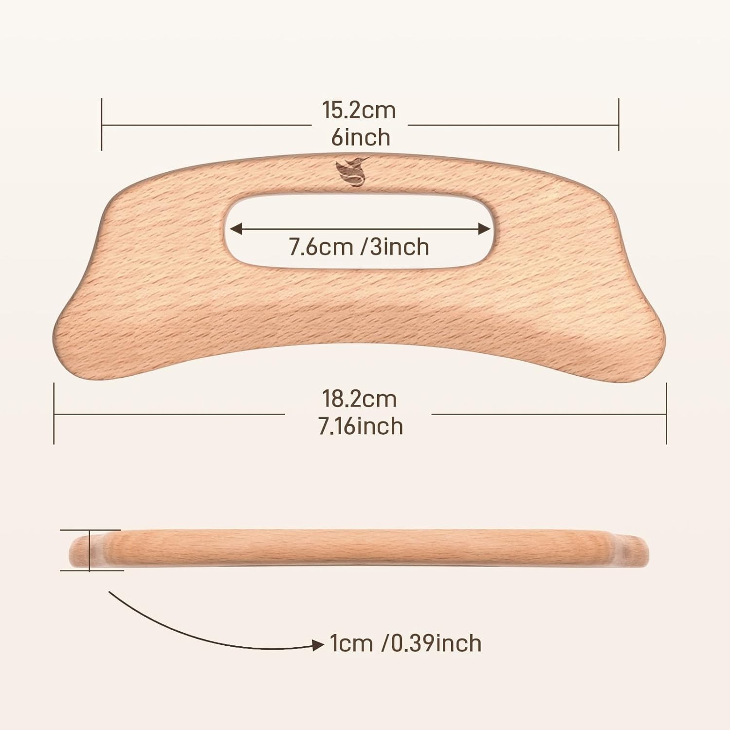 Natural Wood Gua Sha Board for Effective Pain Relief & Body Slimming Massage