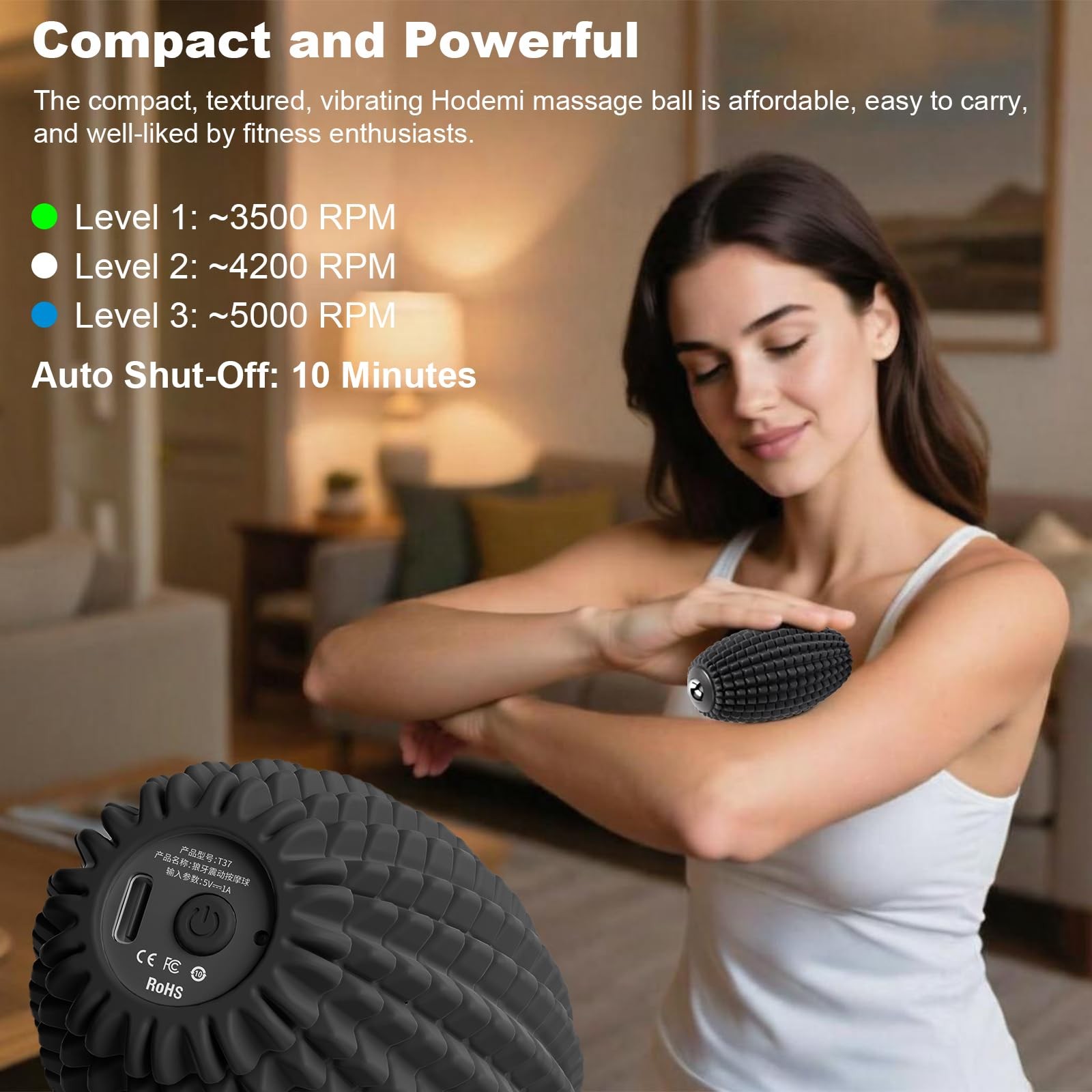 Vibrating Massage Ball Roller with Rolling Head for Foot & Muscle Relaxation,…