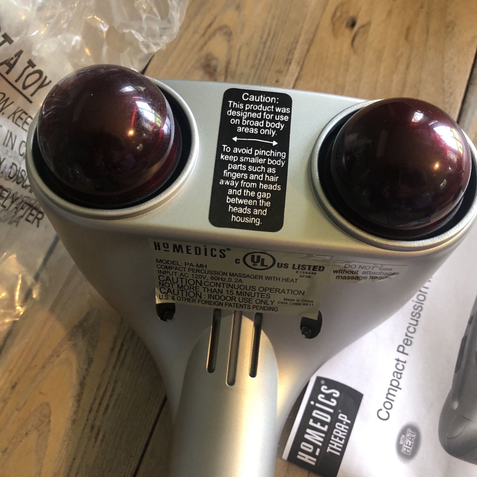HoMedics PA-MH-THP Compact Handheld Electric Full Body Massager with Heat Clean