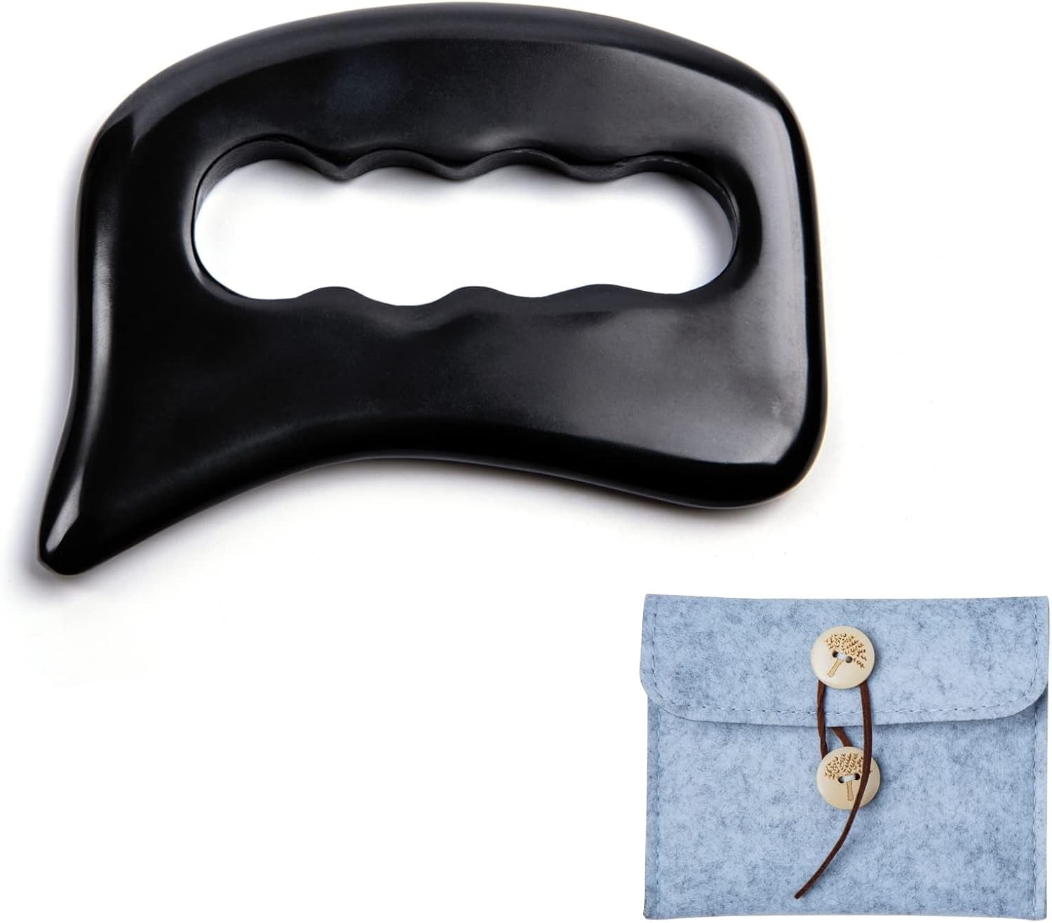 Allshow Bian Stone Gua Sha Tools-Massage Scraping Tool for Soft Tissue Mobili…