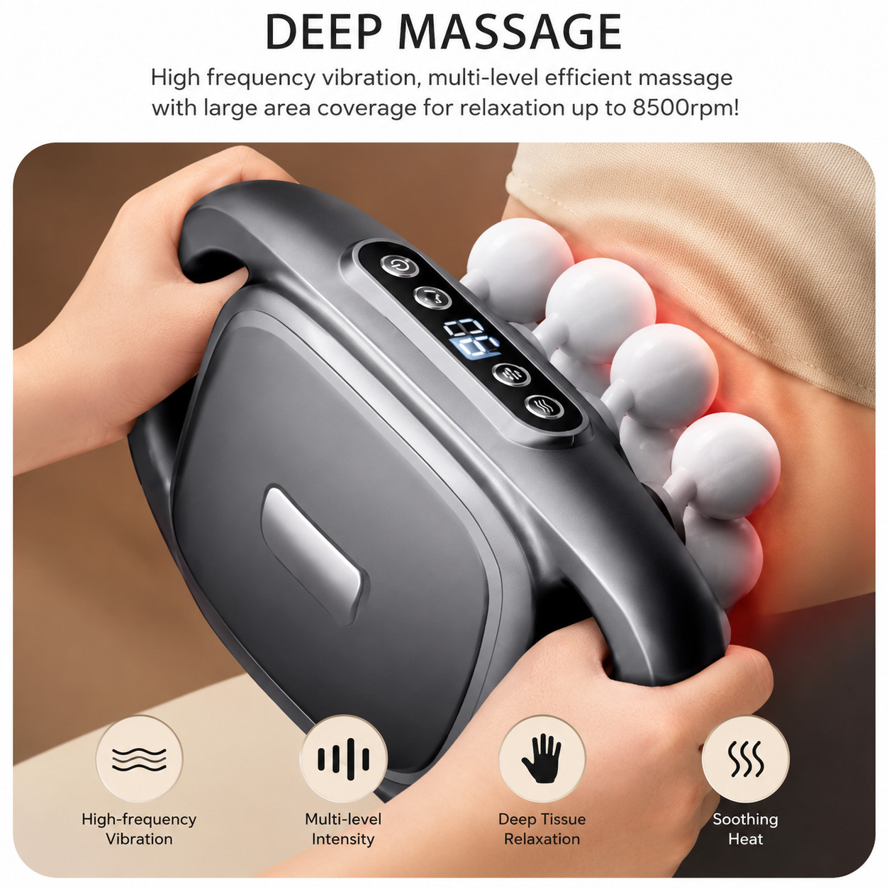 22-Head Fascia Gun High-Frequency Vibration Body Massage Gun Back and Waist Mass