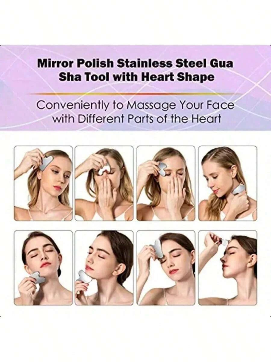 2pc combo Gua Sha Facial Massage Tool Lymphatic Drainag Brush Face Sculpting Set