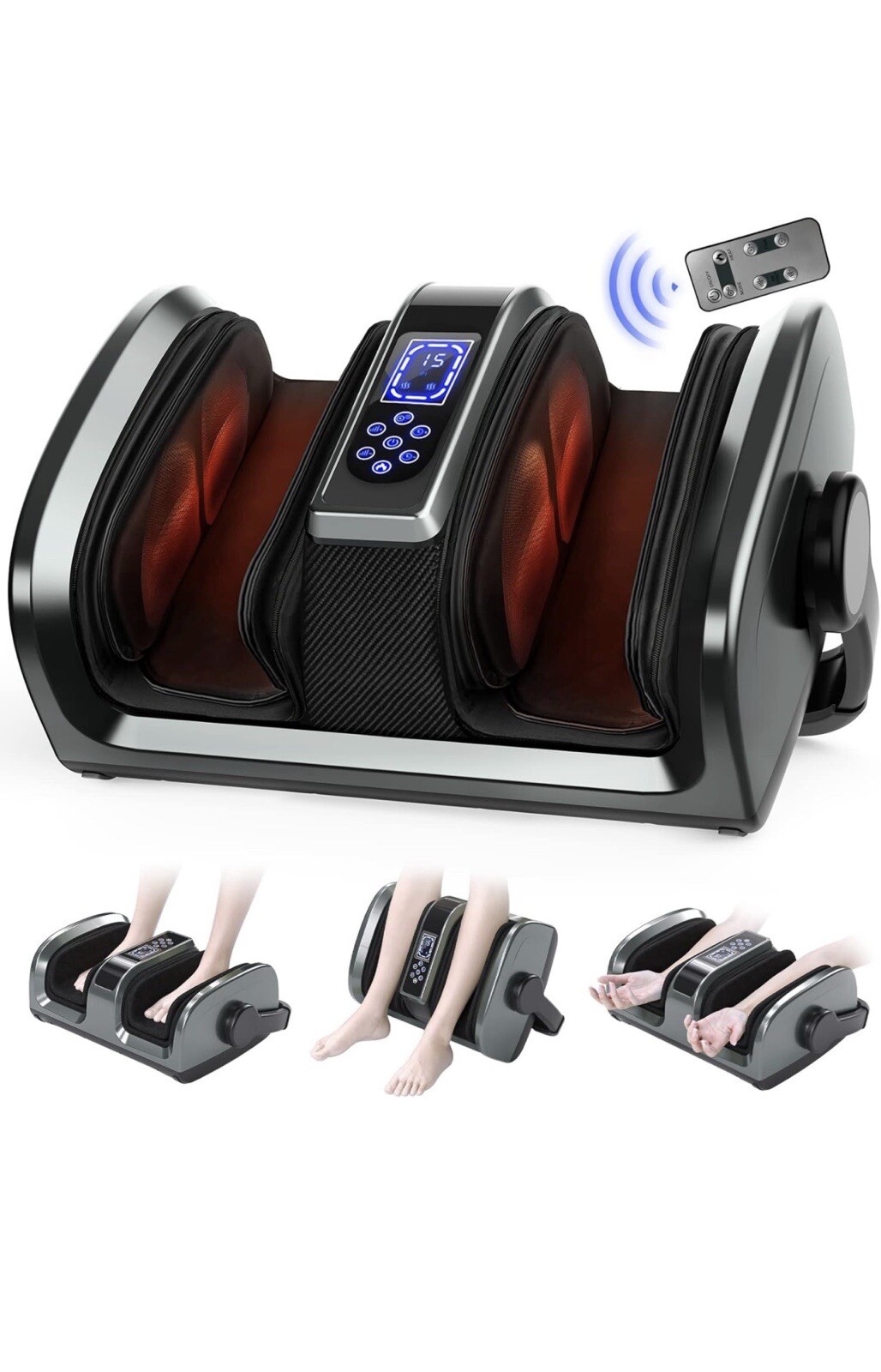 TISSCARE Heated Foot Massager Shiatsu For Feet, Calves, Ankles, & Arms