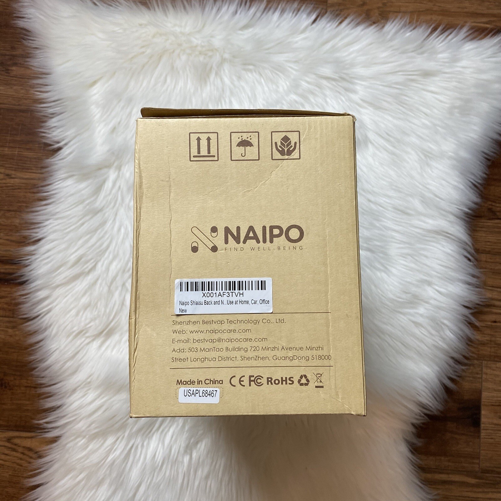 Naipo Shiatsu Back and Neck Massager with Heat New Open Box Size OS