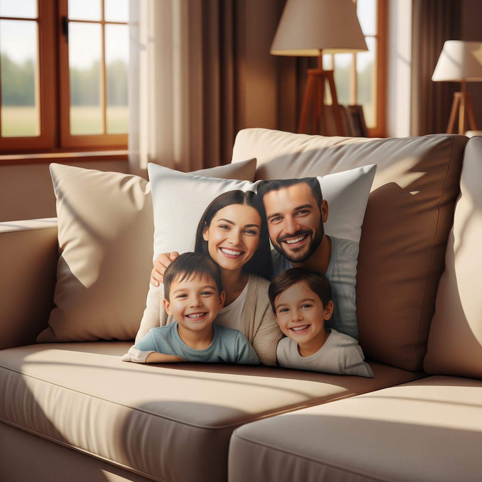 Custom Family Photo Massage Pillow, Battery Powered Vibrating Pillow