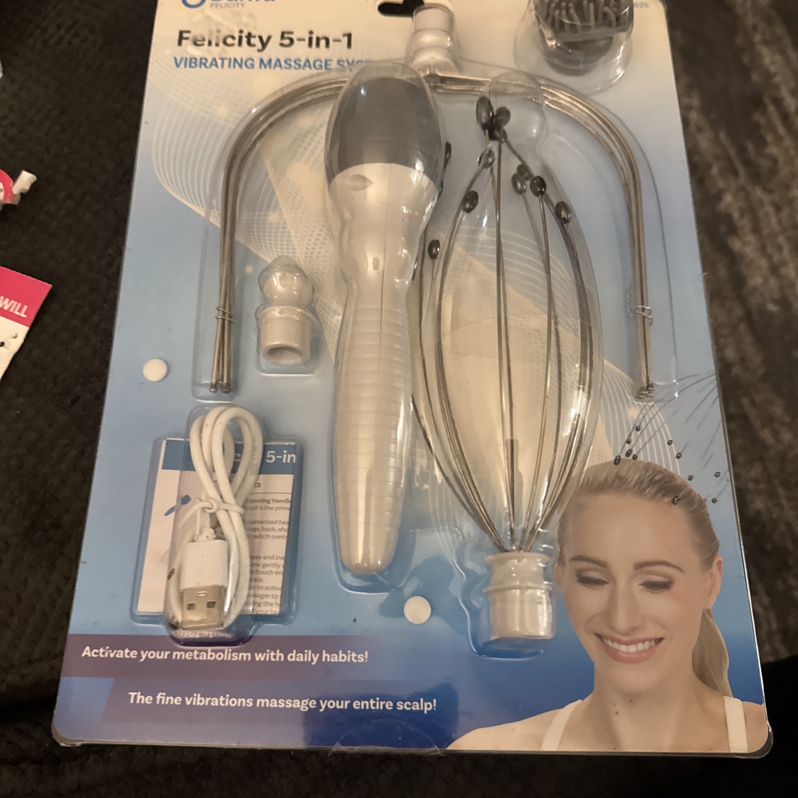 Daiwa Felicity Head Scalp Massager Scratcher 5-in-1 Stress Relief Gift Set