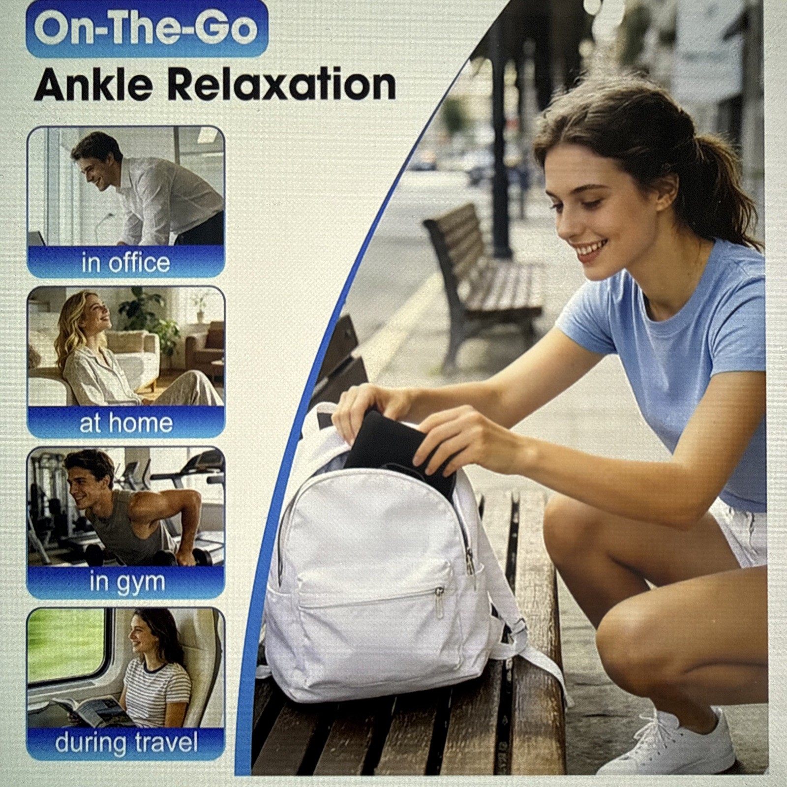 Cordless Heated Ankle Massager & Foot Pad, 6 Heat Levels, 3 Vibration Modes