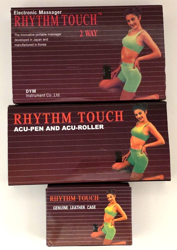 Rhythm Touch Electronic Massager ACCU-Pen ACCU-Roller Leather Case