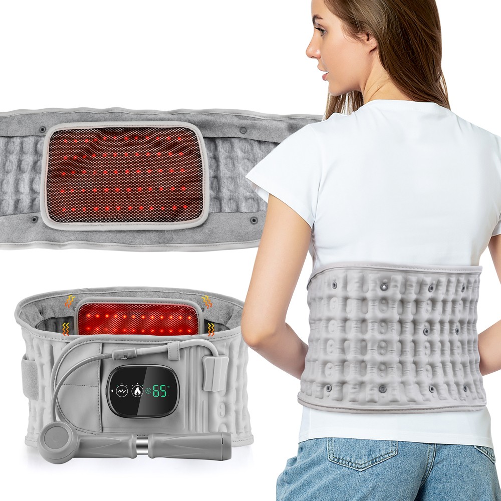 LED Massaging Heating Inflatable Waist Belt Red Light Heating Vibration Massager