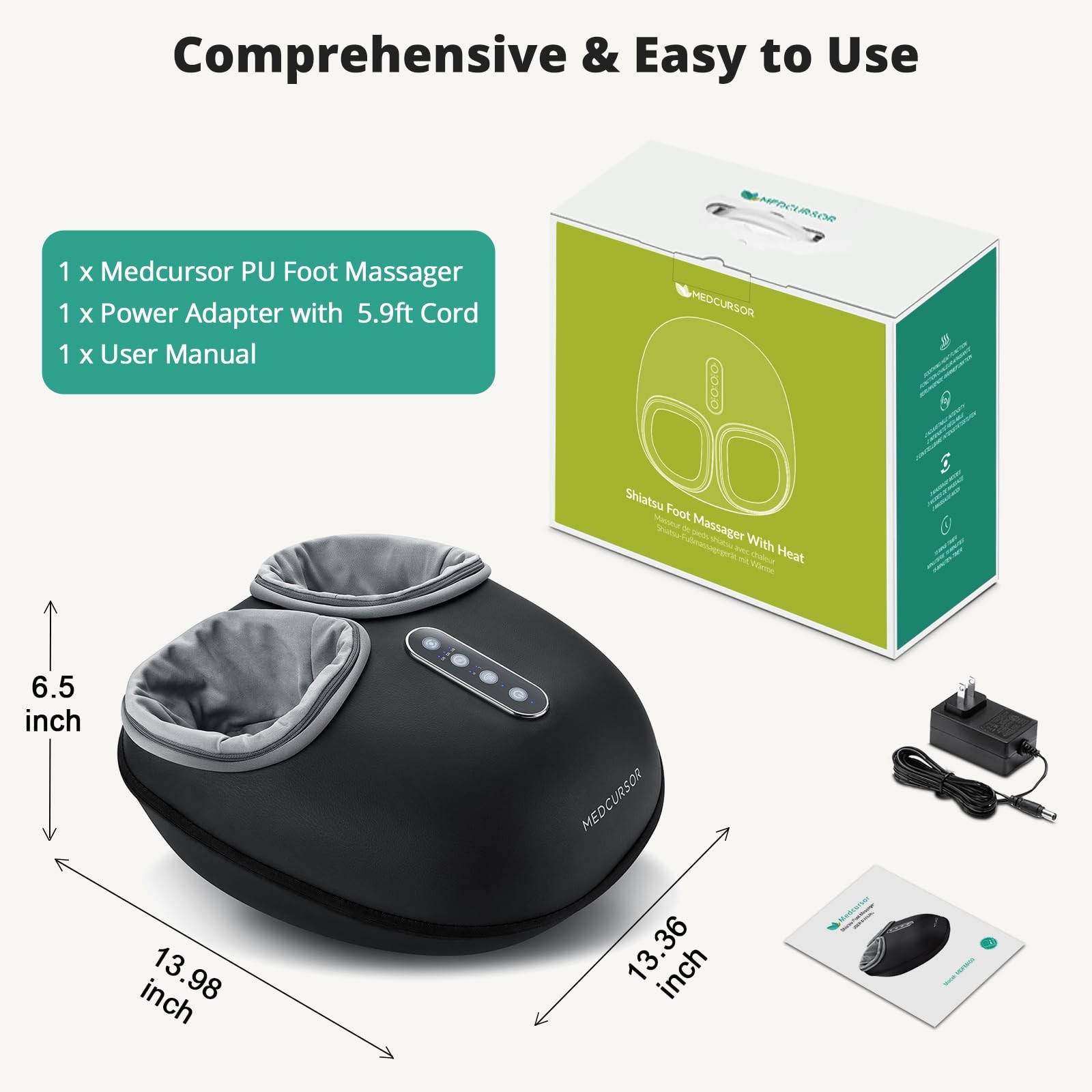 Medcursor Foot Massager Machine Heat Feet Massage Delivers Relief For Tired