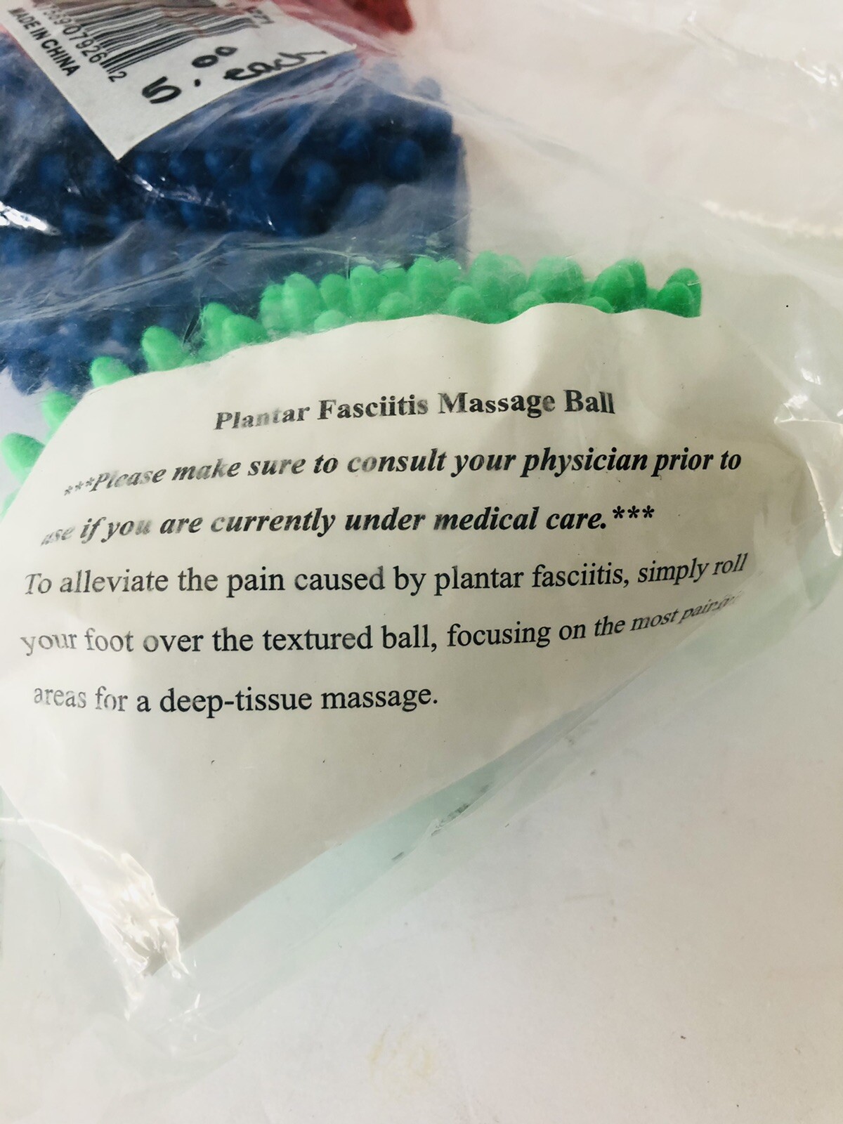 Lot Of 3 Spiky Massage Ball Plantar Fasciitis Stress Reflexology Tension Relief