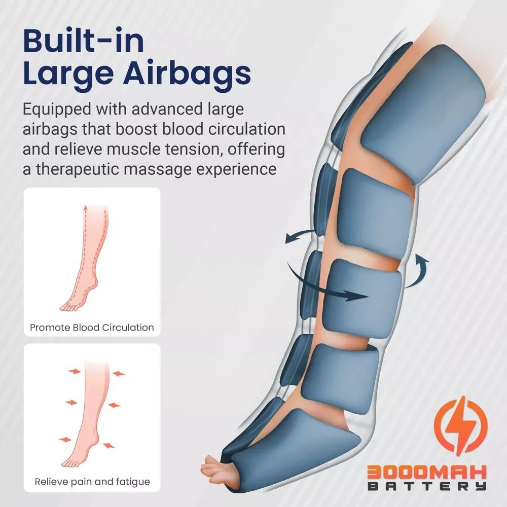 Miko Aero MMF-05B Air Compression Leg Massager Heat Portable Recovery Very Good