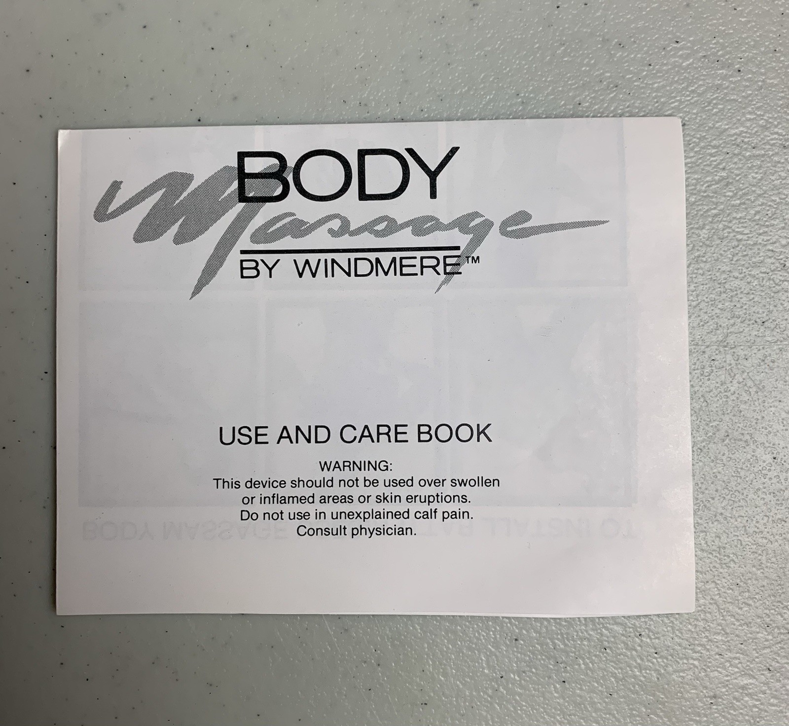 Vintage Body Massage By Windmere Vibrating Massager Penetrating Relief New