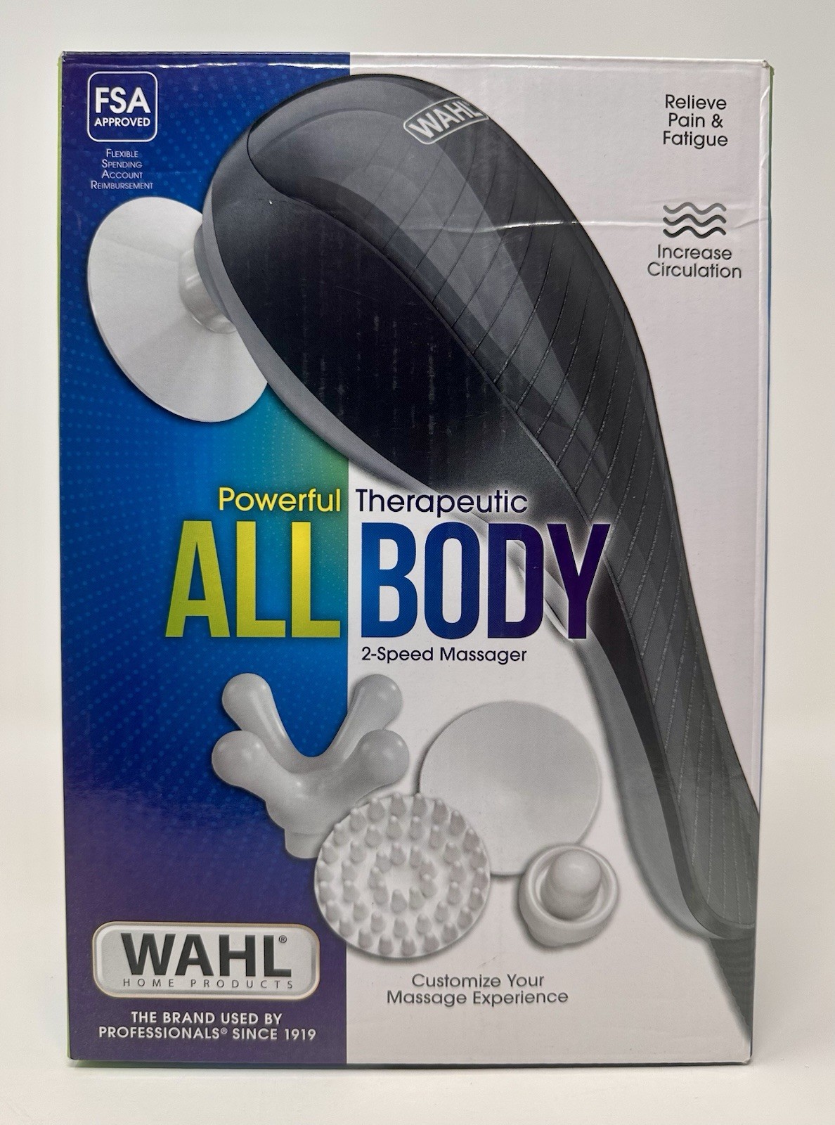 Wahl Powerful Therapeutic All Body 2-Speed Hand-Held Massager with 4 Attachments