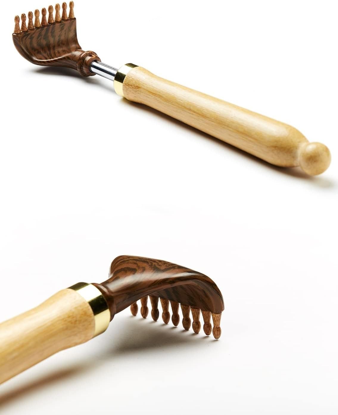 Adjustable Bamboo Back Scratcher for Men & Women – Portable and Extendable
