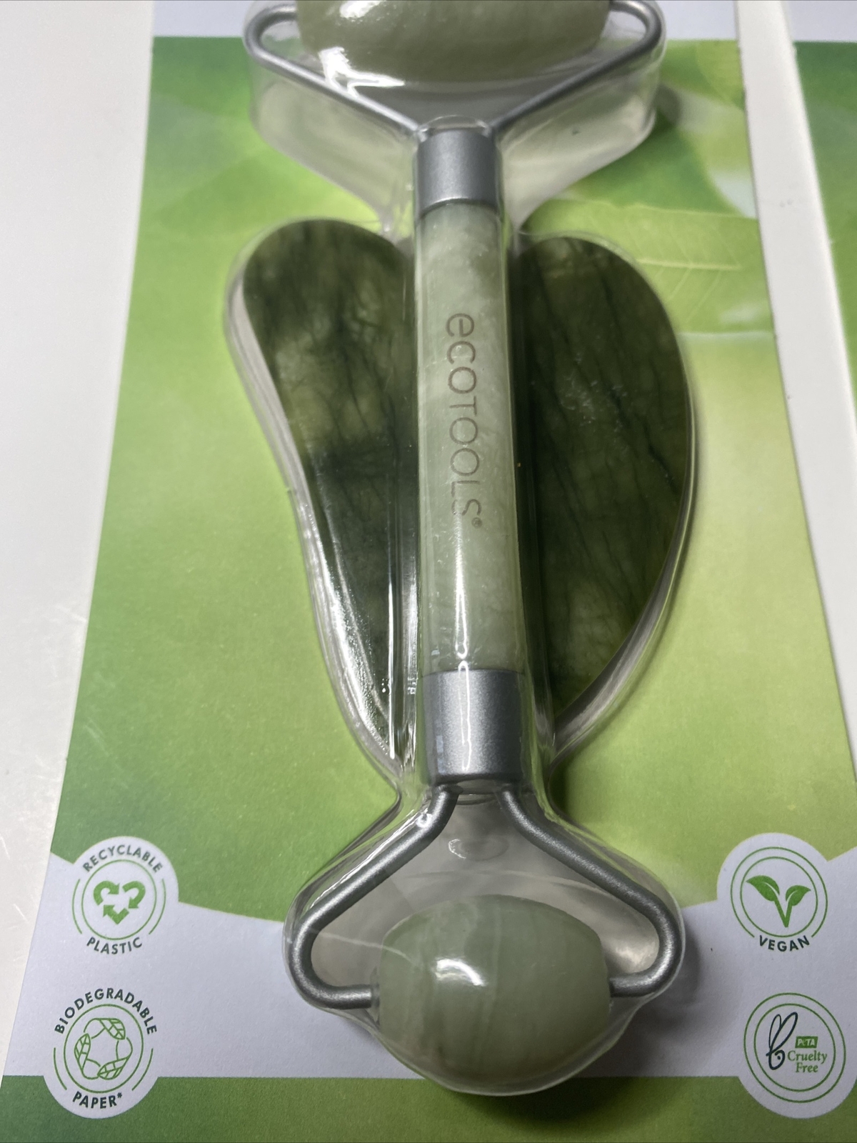 Gua Sha Jade Roller Lot of 2 Duo Beauty Facial Set Face Neck Massager