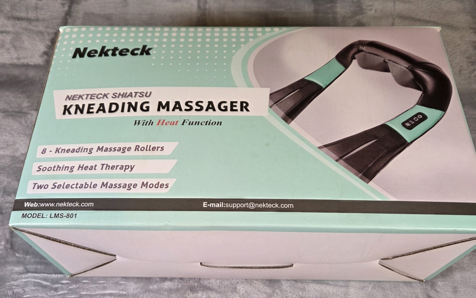 Nekteck Shiatsu Back Shoulder and Neck Massager with Heat Full Body Model LMS-8