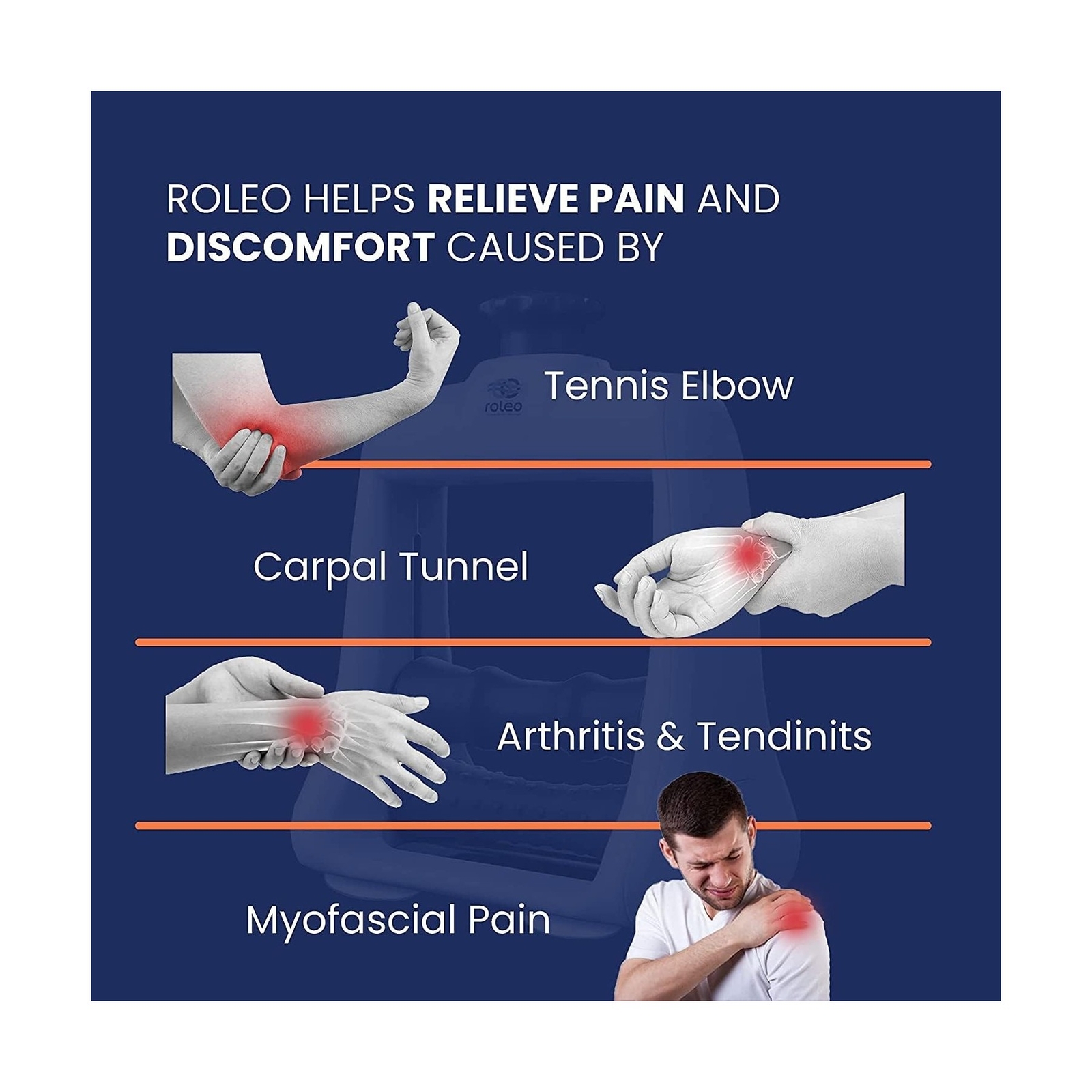 Roleo Hand and Arm Massager for Tennis Elbow Treatment – Hand, Wrist and Arm …