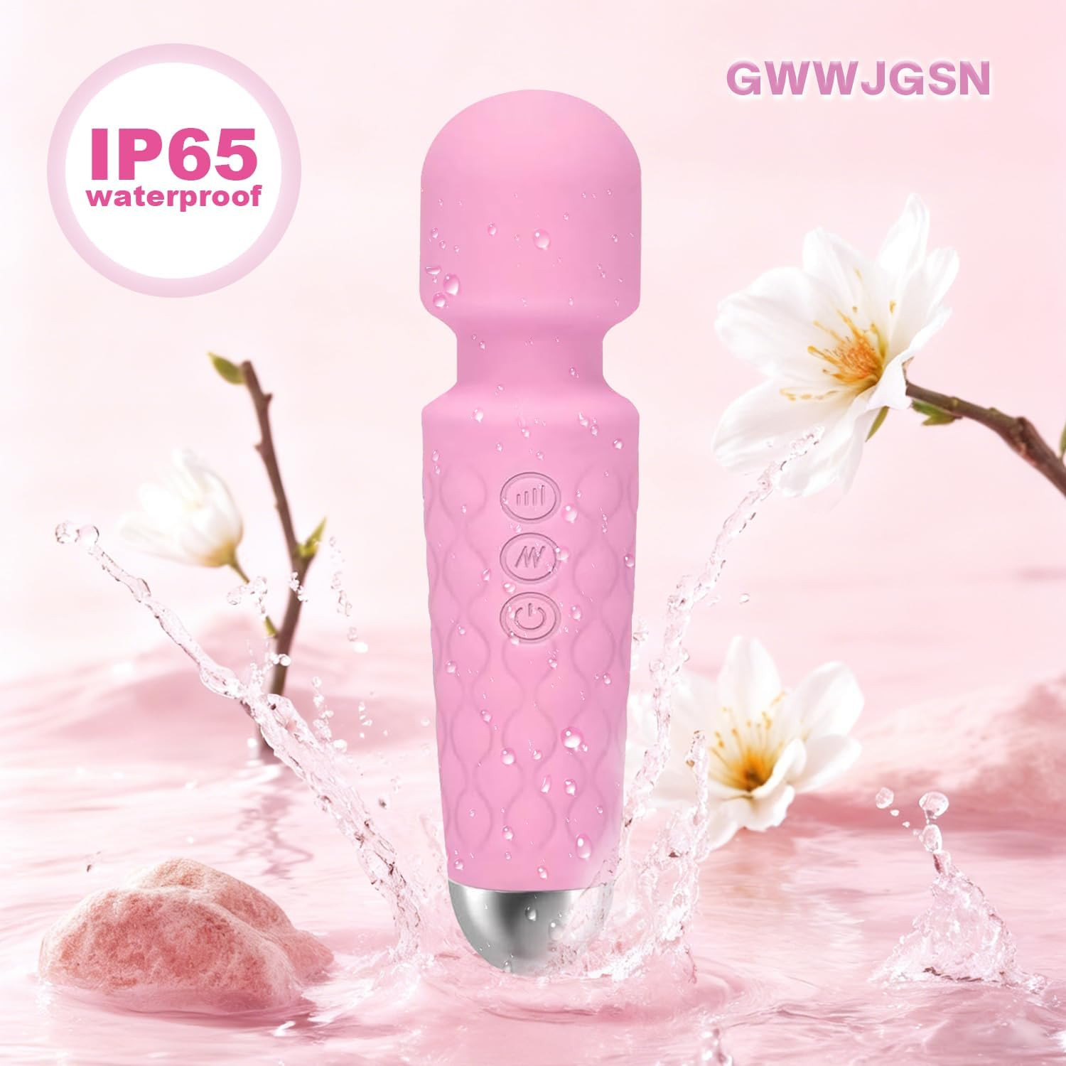 Wireless Massager – 8 Speeds, 20 Modes, 3-Sec Press to On, Muscle Relaxer (Pink)