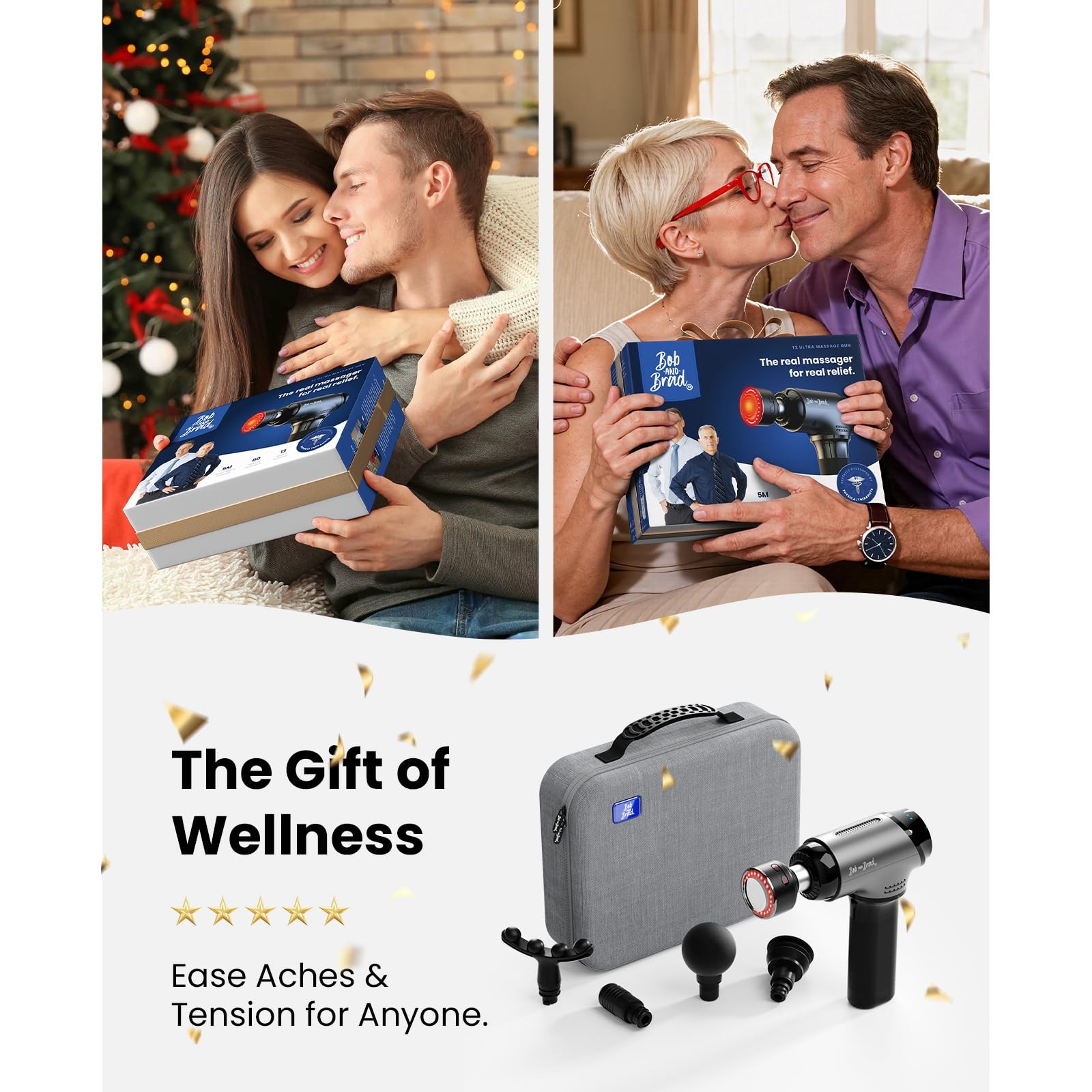 BOB AND BRAD T2 Ultra Massage Gun with Heat and Red LED Therapy, Heated Deep …