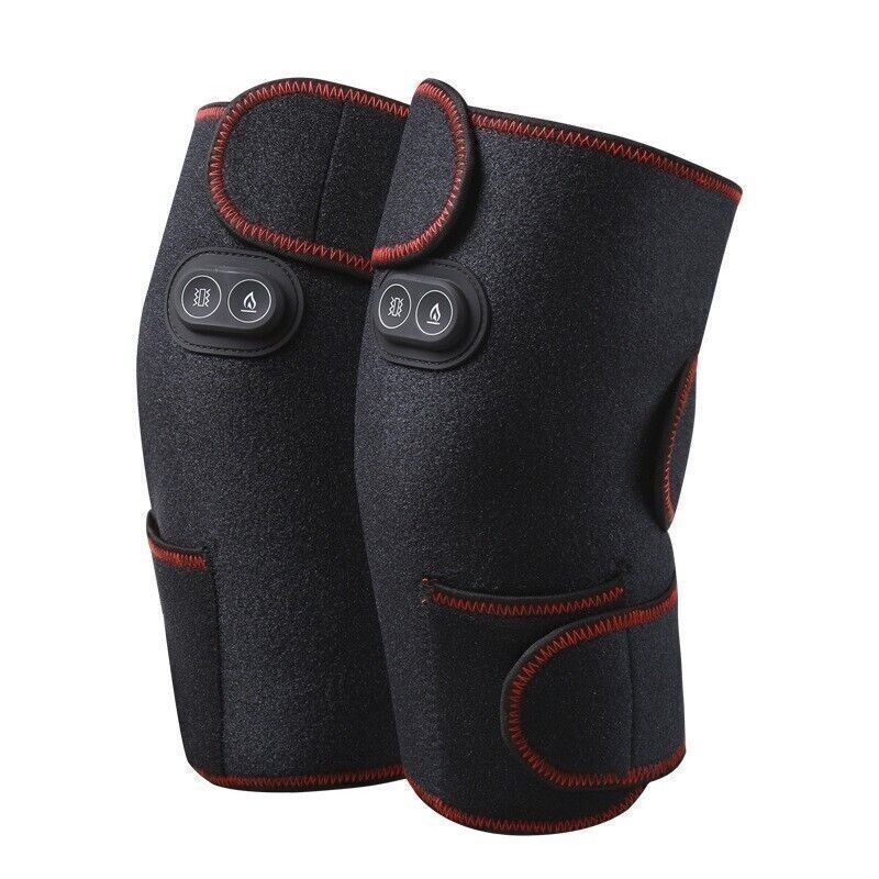 Electric Heating Vibration Knee Joint Pad Brace Leg Therapy Massager Pain Relief