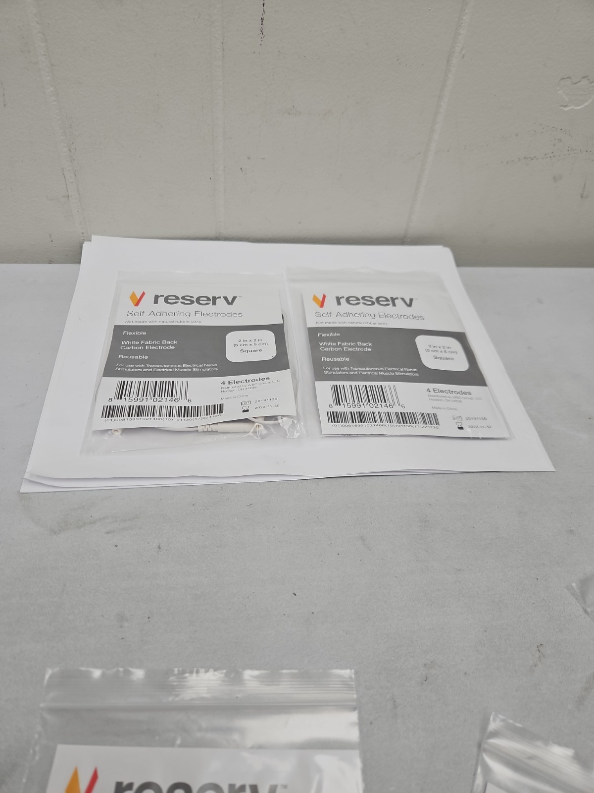 2 Pkgs (4 per pk Electrodes) Reserv Re-Usable Self Adhesive Electrode Pads A35