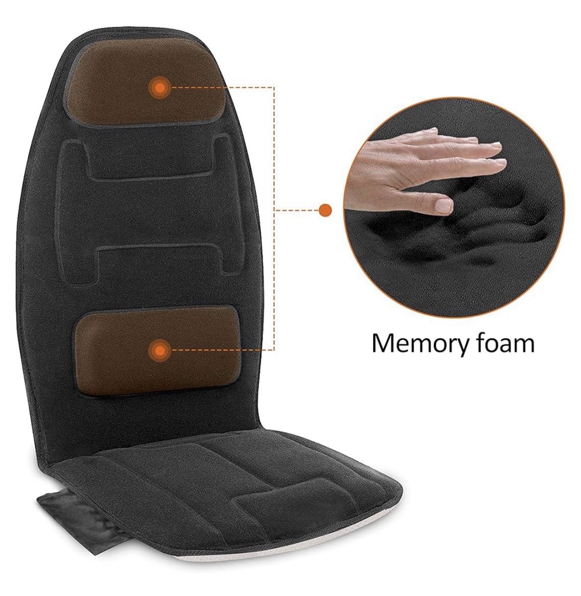 Snailax Massage Cushion Heat Vibration Remote Auto Shut-Off Black SL-126B