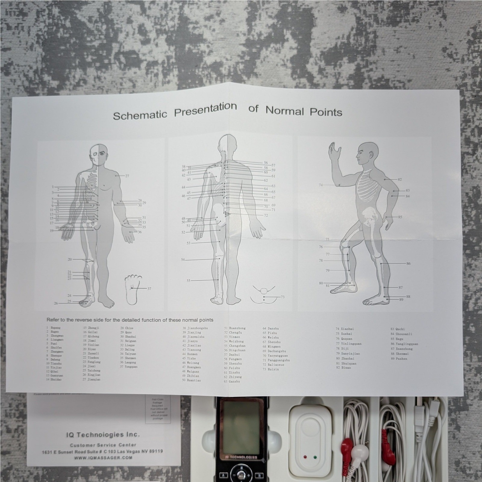 IQ Technologies PRO V Electronic Pulse Massager Therapy Device Kit