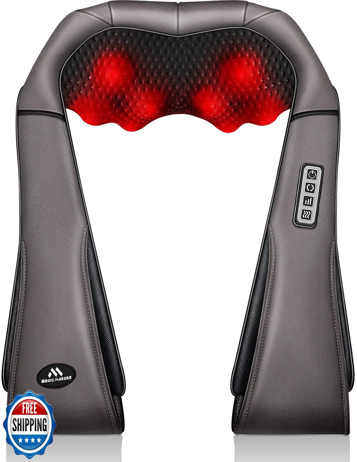 MagicMakers Neck Massager with Heat Gifts for Women, Men, Dad, Mom, Family, F