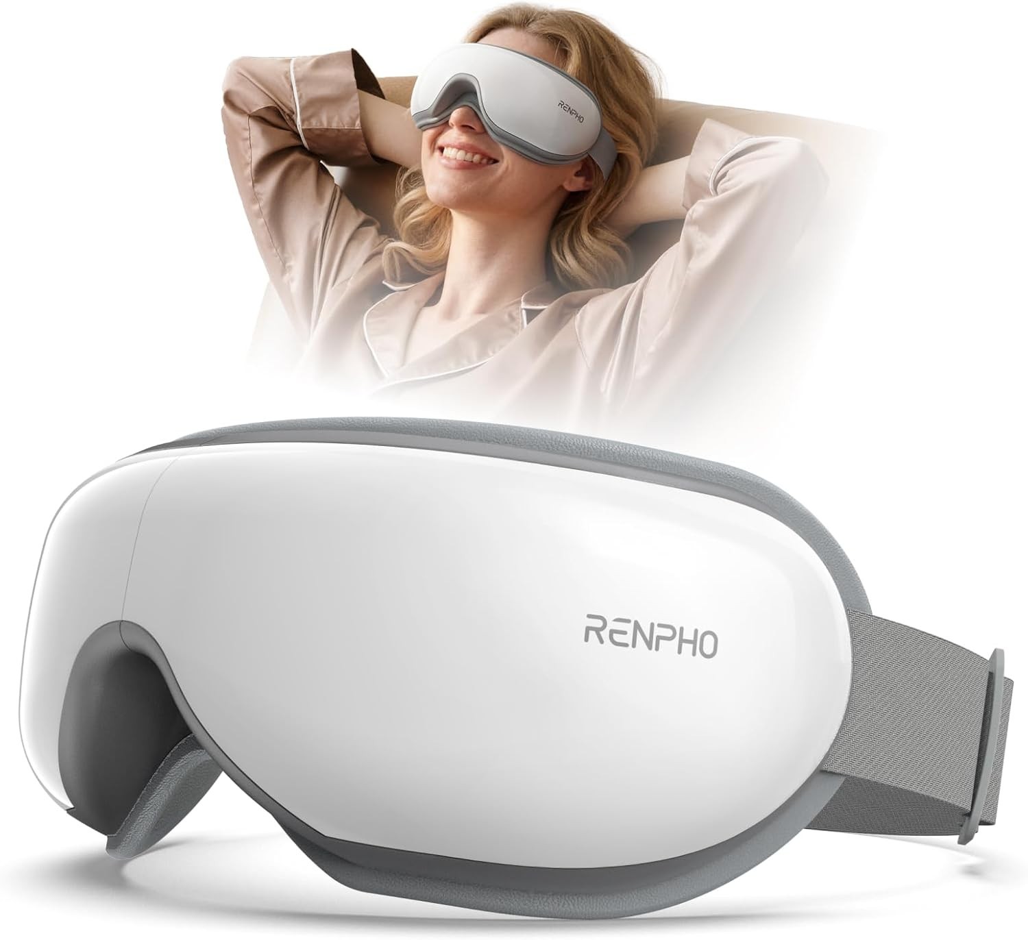 Eyeris 1 Eye Massager with Heat, FSA Eligible HSA, Heated Eye Mask for Eye Strai