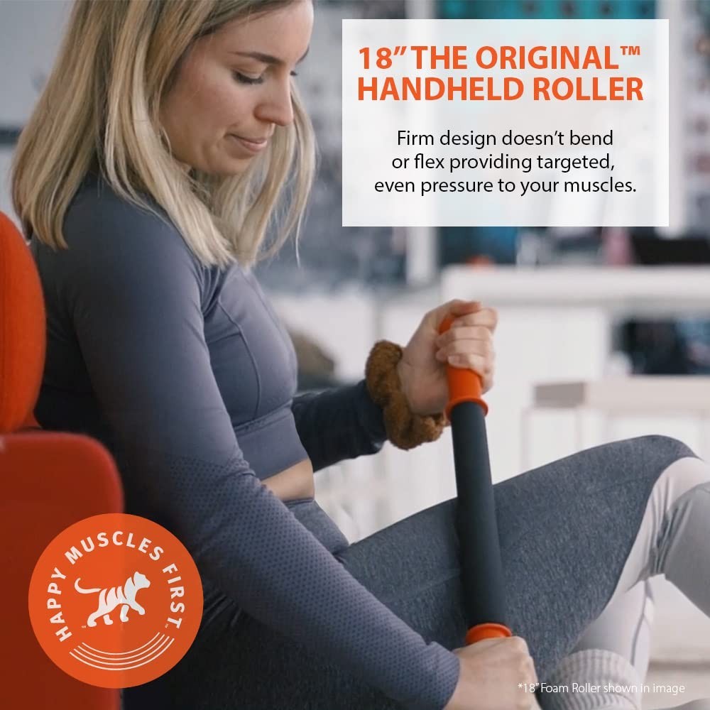 18″ Portable Massage Stick – Deep Tissue Foam Roller for Myofascial Release, Bod