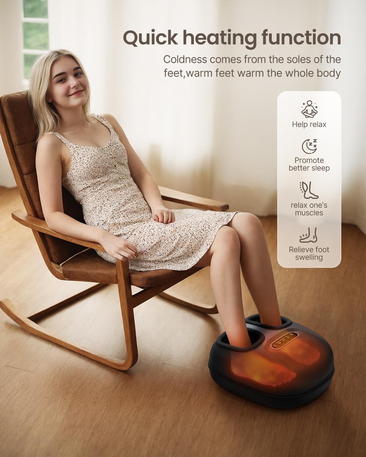 Foot Massager Machine with Heat Shiatsu Deep Kneading for Tired Muscles