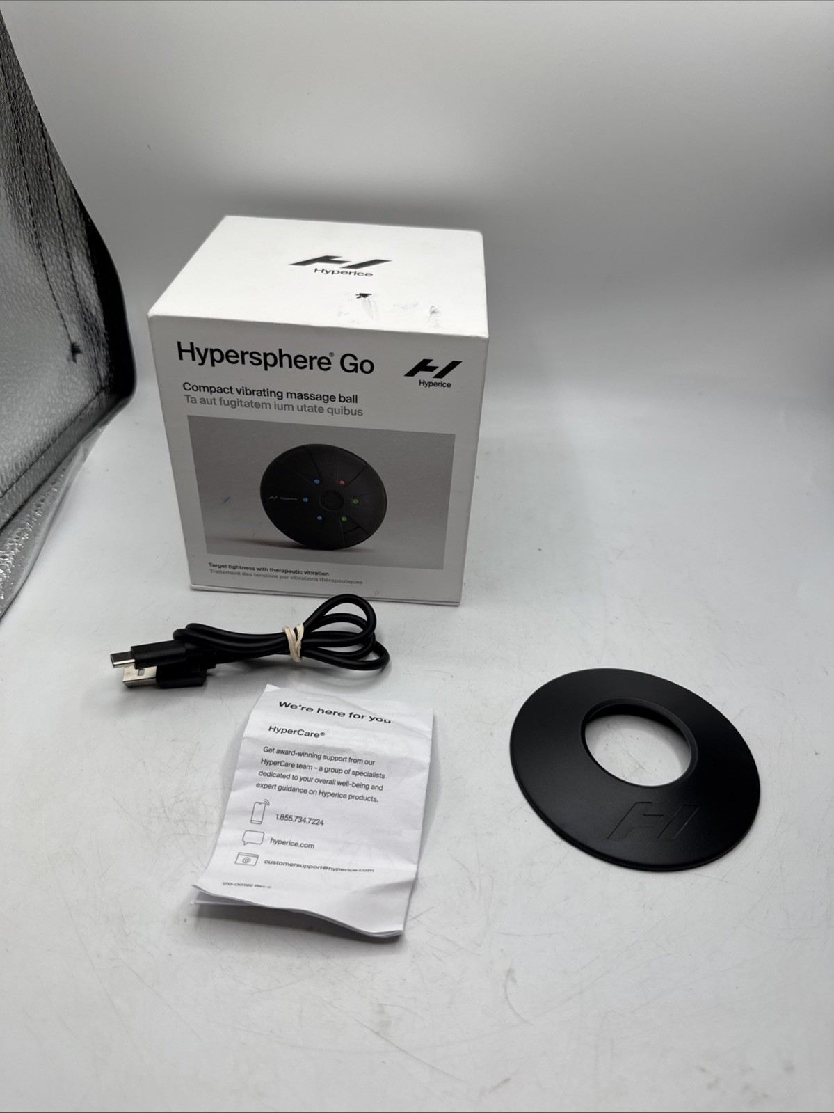 Hyperice Hypersphere Go Compact Vibrating Massage Ball w Charger & Stand ~ Works