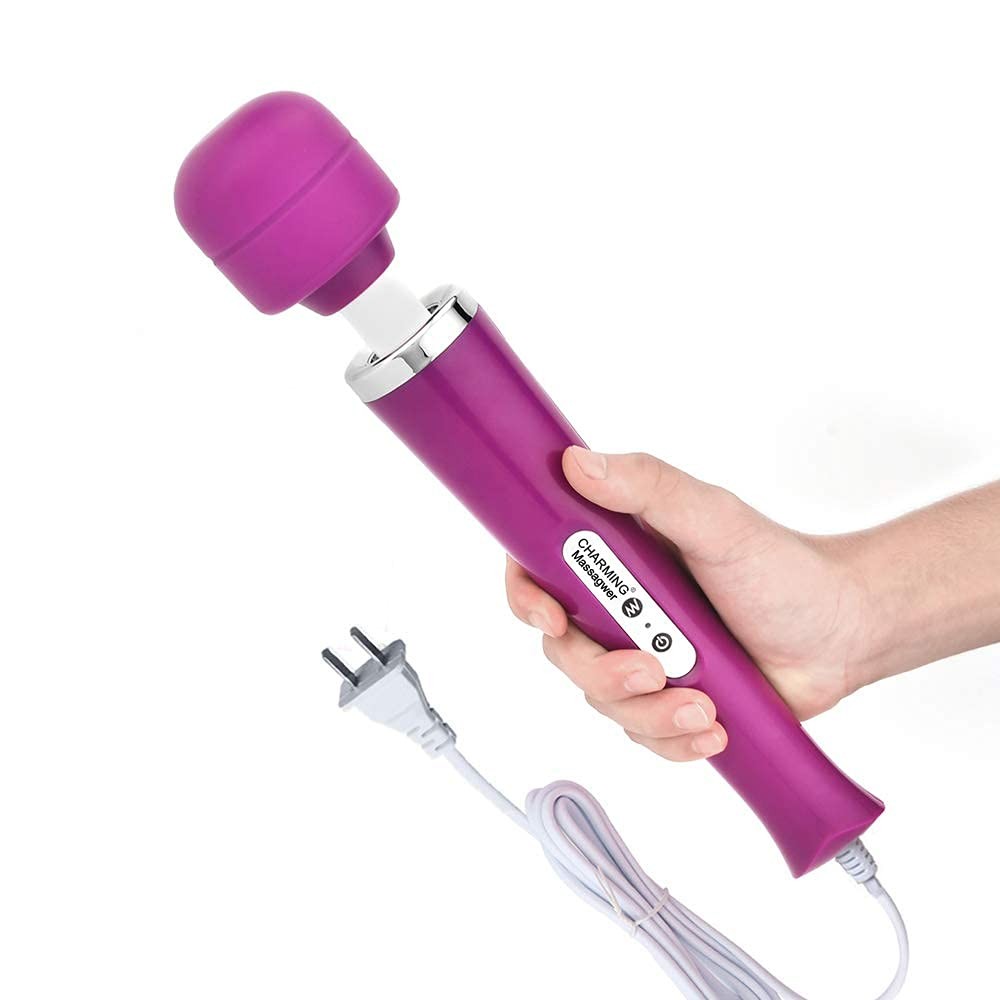 CHARMING 10 Speeds Wired Powerful Handheld Massager with Strong Vibrations, P…