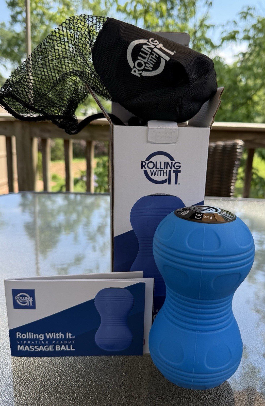 Rolling With It Vibrating Peanut Massage Ball – Blue