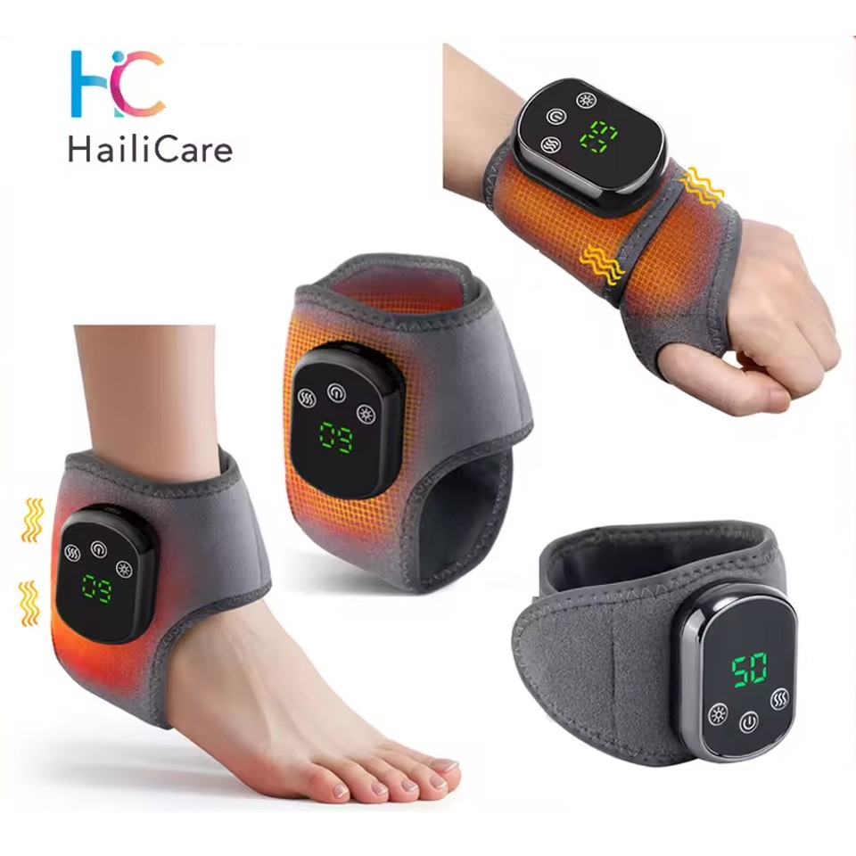 1/2Pair Electric Foot Ankle Massager Pain Relief 3 Modes Vibration Hot Compress