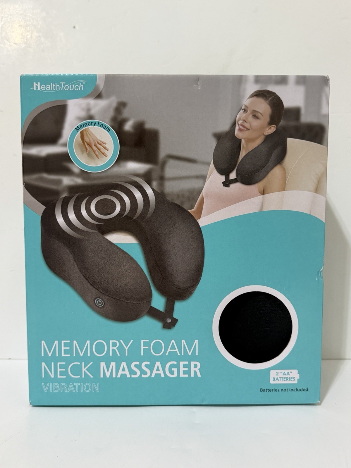 Health Touch Memory Foam Neck Massager Vibration functionality Black New