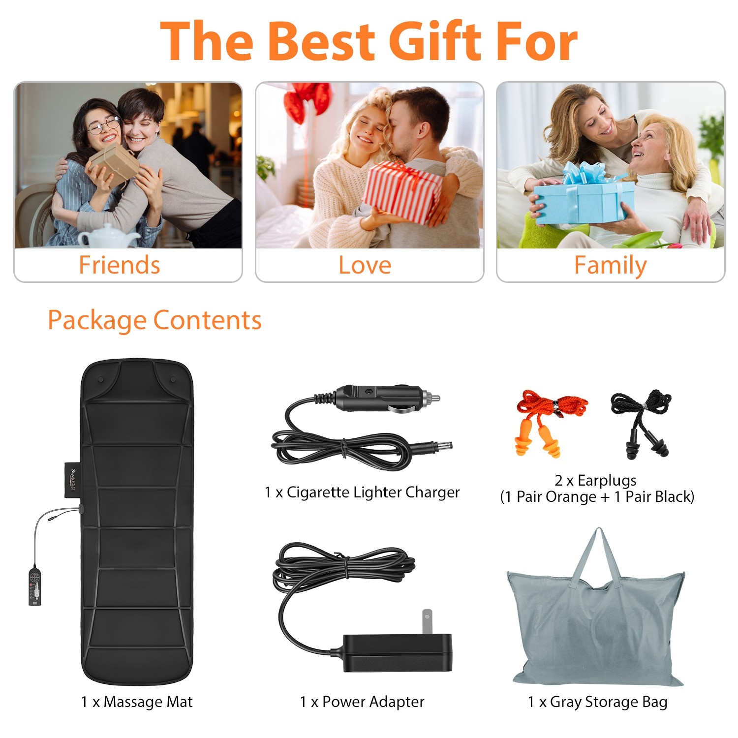 9 Modes Full Body Massage Mat with Heat Vibration Pad Electric Heated Massager