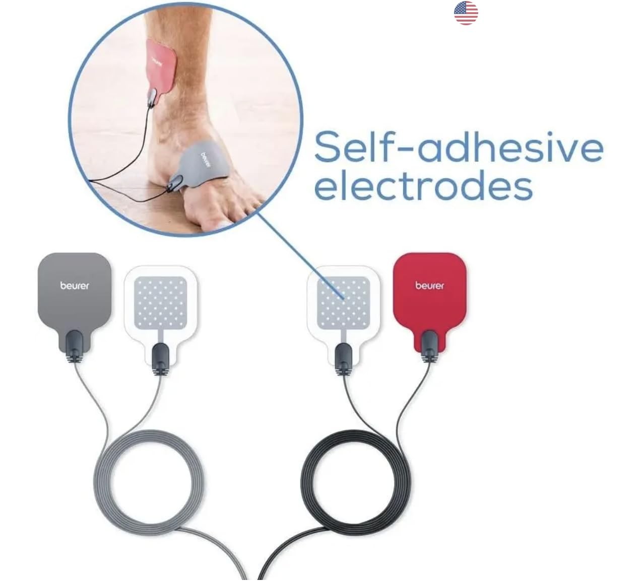 TENS Unit Electrode Pads for EM59, 8 Pack Electrode Pads for TENS/EMS, Reusab…